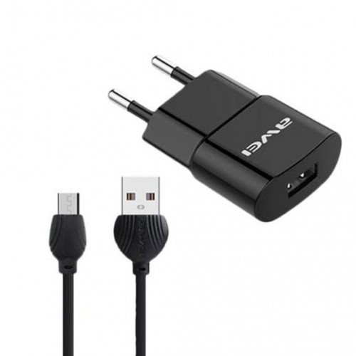 Awei Wall Charger 2.1A C831 With Micro USB Cable Black Awei Wall Charger 2.1A C831 With Micro USB Cable Black