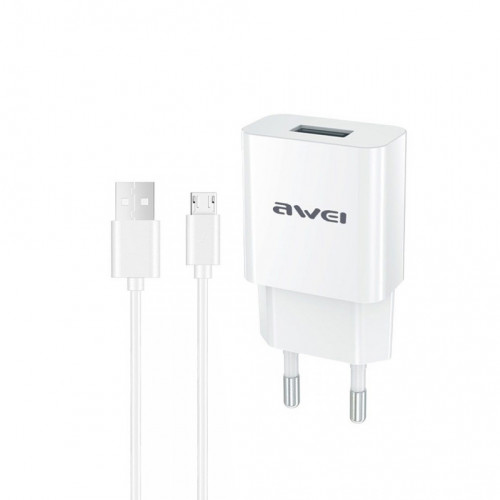 Awei Wall Charger 2.1A C831 With Micro USB Cable White Awei Wall Charger 2.1A C831 With Micro USB Cable White