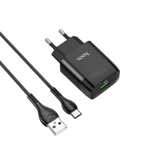 Hoco Wall Charger C72Q QC3.0 with Type-C Cable Hoco Wall Charger C72Q QC3.0 with Type-C Cable